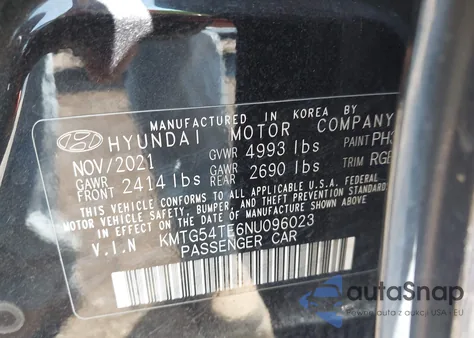 2022 Genesis G70 3.3T Awd из США, поврежденный, VIN KMTG54TE6NU096023